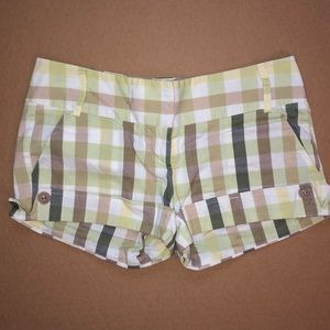 Charlotte Russe Plaid Green Shorts